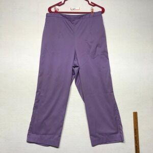 Alfred Dunner Woman Purple Elastic Back Straight Leg Pants Plus Size 16W